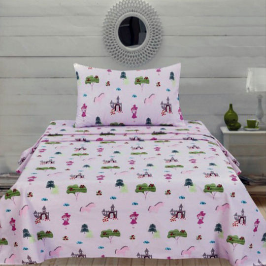 Joli Set Cearceafuri Pentru Copii Single Cu Elastic Roz 160x270cm Joli Set Cearceafuri Pentru Copii Single Cu Elastic Roz 160x270cm