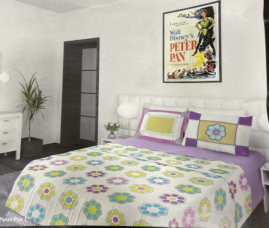Disney Kids Quilt Single Piter Pan Multicolour 160cm