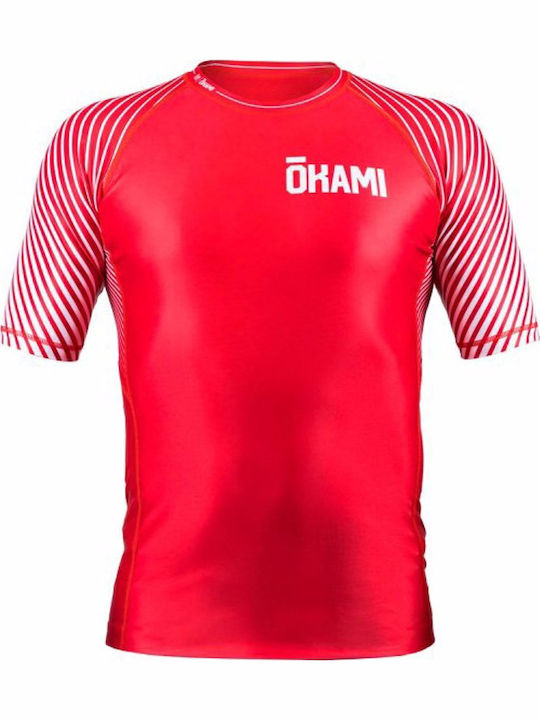 Okami Short Sleeve Shirt ORS124 for Jiu-Jitsu Red