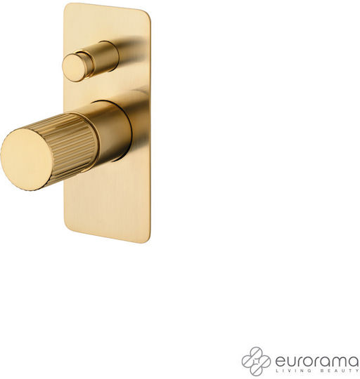 Eurorama Μίκτης Μπαταρίας Εντοιχισμού για Ντουζιέρα 2 Εξόδων Χρυσός