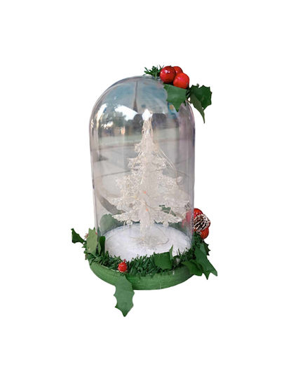 Weihnachtliche Schneekugel Beleuchtet 12x19cm 1Stück