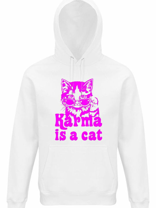 Karma Is A Cat Taylor Swift Hanorac cu glugă Alb