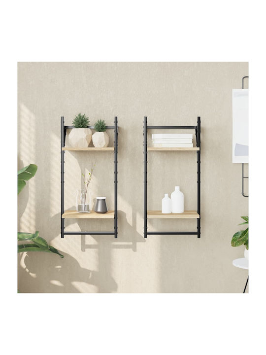 Shelves Wall Sonoma Oak 2pcs 30x25x65cm