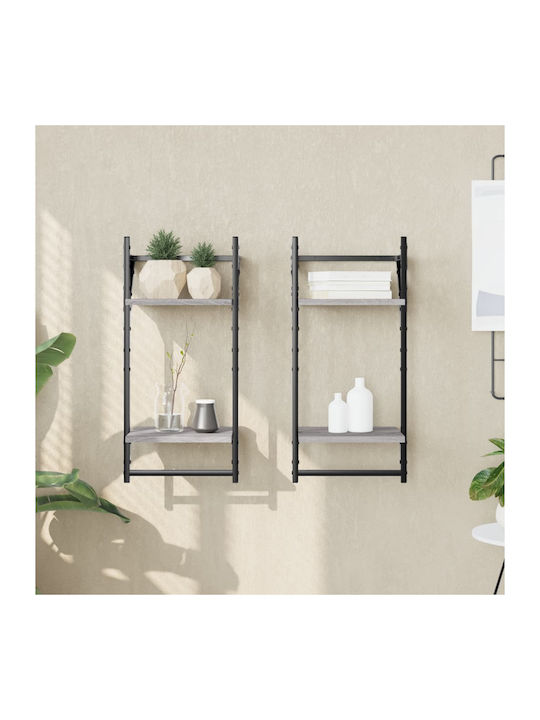 Grey Sonoma Wall Shelves 2 Pieces 30x25x65cm