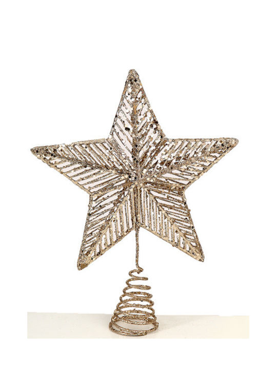 Christmas Metallic Christmas Tree Topper Ornament Ecru