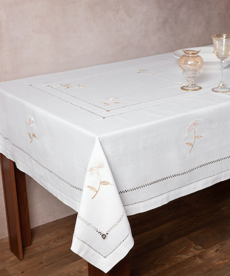 Silk Fashion Tablecloth Cut 0698 Ivory 180x180cm