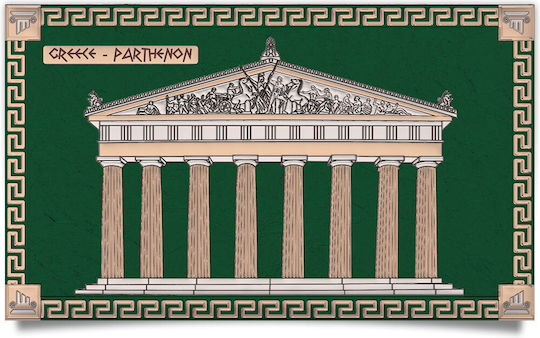 Slevori Parthenon Gemälde auf Leinwand 4.5x7cm