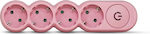 Geyer Πολύπριζο 4 Θέσεων με Διακόπτη και Καλώδιο 1.5m Ροζ
