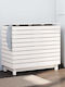vidaXL Wooden Laundry Basket with Lid 88.5x44x76cm White