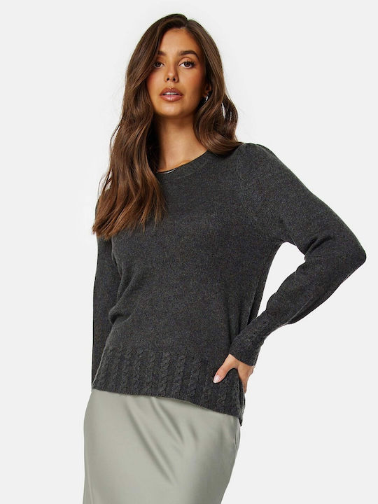 Only Women's Long Sleeve Pullover Dark Grey Melange