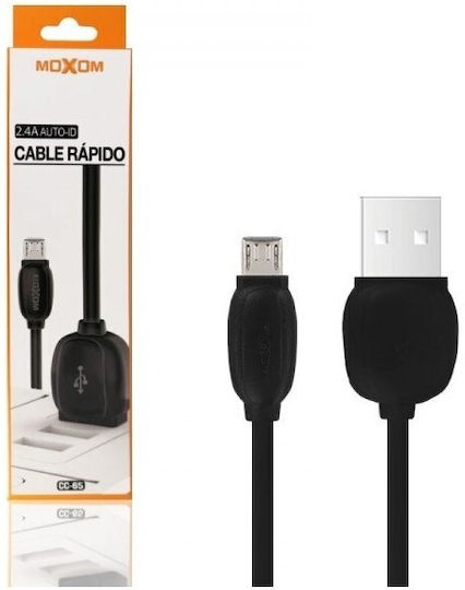 Moxom CC-65 Редовна USB 2.0 до микро USB кабел Черен 1м 1бр