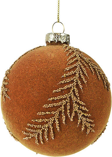 Hängendes Kugel Ornament Ornament Glas Braun 8cm