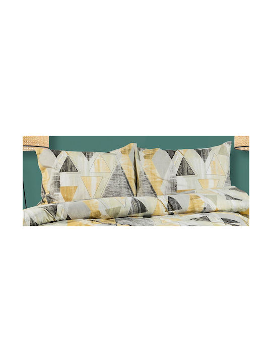 Dimcol Geometrical Μαξιλαροθήκη με Φάσα 333 Beige 50x70εκ.