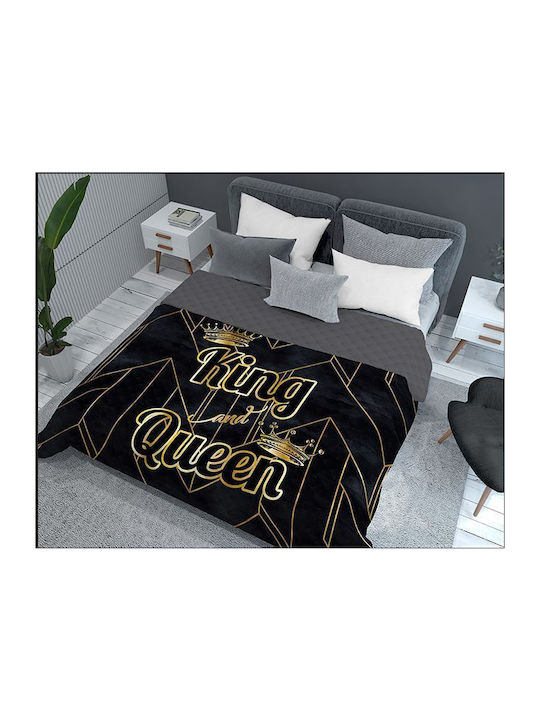 Detexpol Queen And King Κουβερλί Υπέρδιπλο Μαύρο 220x200cm