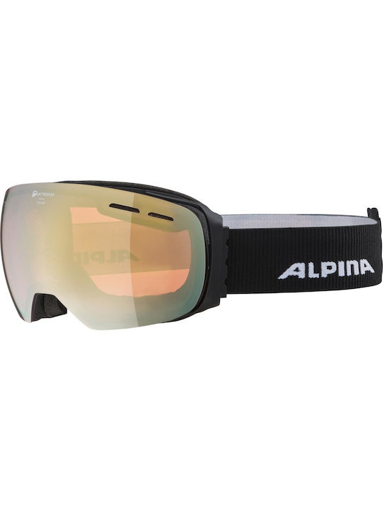 Alpina Μάσκα Σκι & Snowboard Ενηλίκων με Φακό Καθρέπτη σε Ροζ Χρώμα