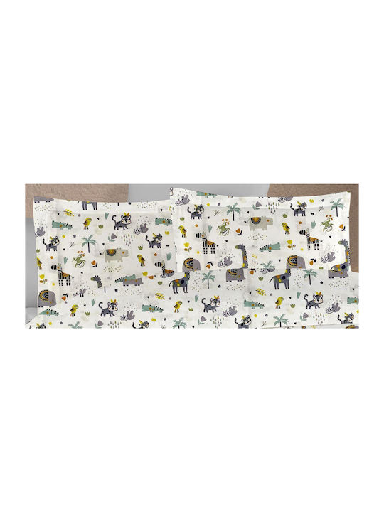 Dimcol Zoo Kids Cotton Pillowcase 50x70cm White...