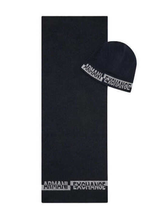 Armani Exchange Men's Wool Scarf Blue