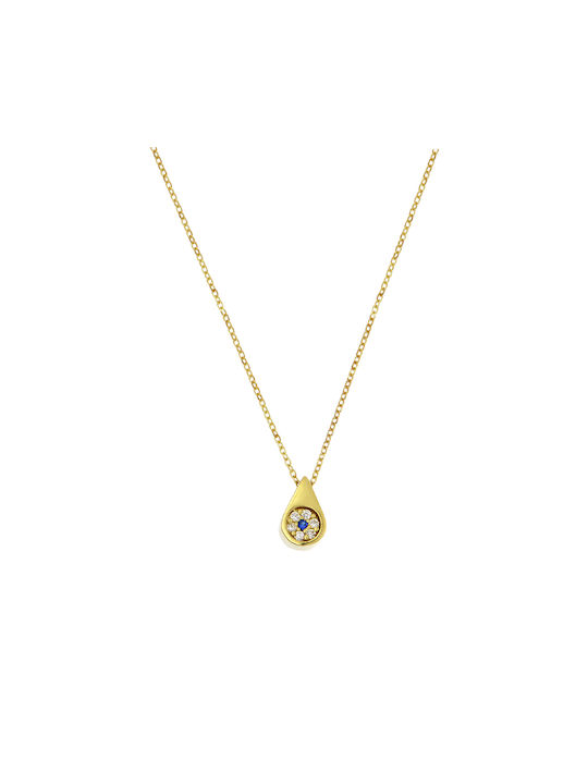 Necklace with design Tear from Gold 14K