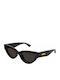 Bottega Veneta Damen Sonnenbrille mit Schwarz Kunststoff Gestell und Schwarz Linse BV1249S 001