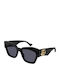 Gucci Unisex Sunglasses With Black Horn-Rimmed Frame And Grey Lens GG1422S 001