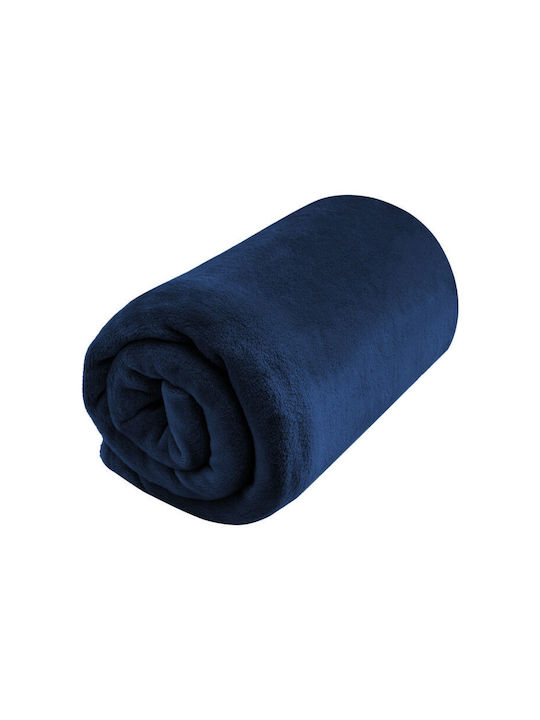 TnS Super Soft Blanket Fleece Double 200x220cm. Dark Blue