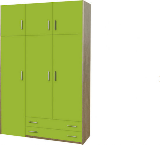 Drei Türen Schrank mit 2 Schubladen Grün 110x50x240cm