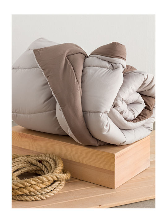 Vesta Home Πάπλωμα Ημίδιπλο 190x230εκ. Micro Γκρι-Καφέ 300 GSM 12.5 togs