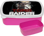 Tomb Raider Kids Lunch Thermal Plastic Box Pink L18xW13xH6cm