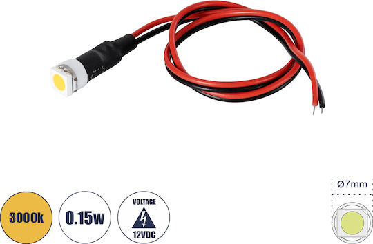 GloboStar LED 12V 0,15W Warmes Weiß SMD-LED 81483 Hochleistungs-SMD - F0,7 x Y2,3cm - Dimmbar 1 Stück 114191