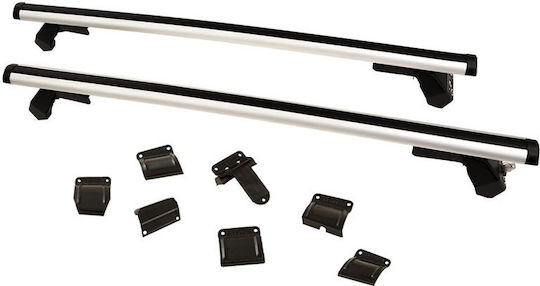 Hermes Aluminum Car Roof Bars Gs3 for Peugeot 405 4D Set with Roof Rack Legs Silver