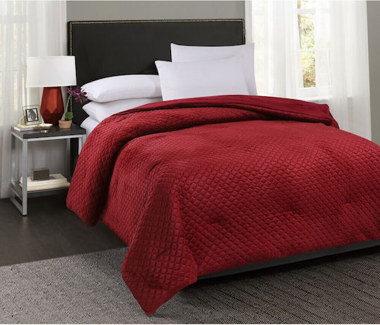 Duvet Cover Single 160x220cm Hourglass Burgundy