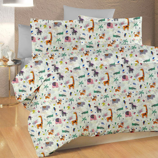 Dimcol Baby Bettbezug Bebe White-Multi 120x160cm.