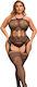 Oemen Plus Size Sexy Bodystocking Gittermuster Schwarz