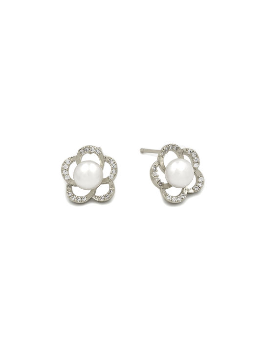 Awear Isabella Single Earring made of Silver with Stones & Pearls