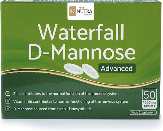 Sweet Cures Waterfall D-mannose Advanced 1000mg Ειδικό Συμπλήρωμα Διατροφής 50 ταμπλέτες