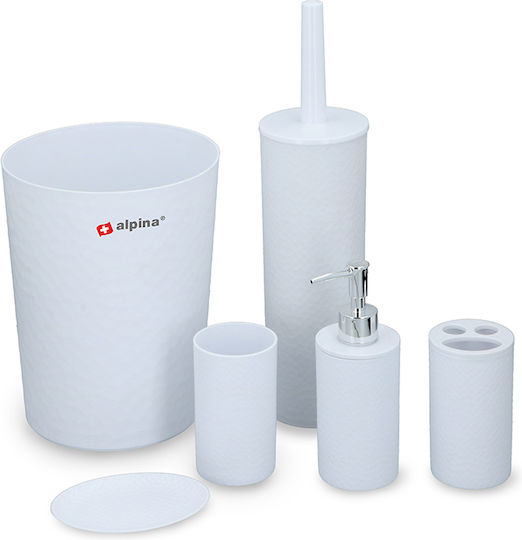 Alpina Appliances Set Accesorii Baie Plastic Alb 6buc