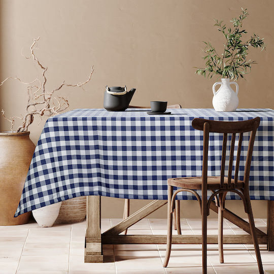 Beauty Home Restaurant Linen Checks Art E8494-Blue Checked Blue 145x220cm