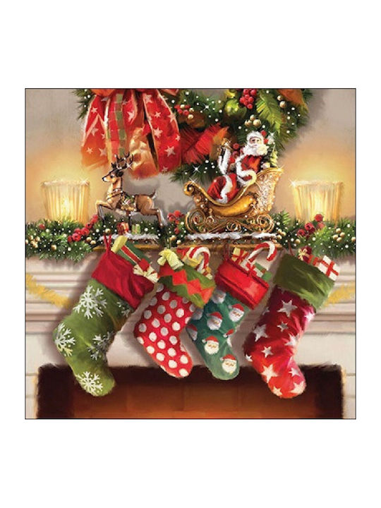 Gialpis Weihnachtliche Servietten mit Socken 20 Stück