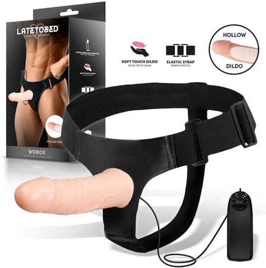 Control Harness με Dildo 16.5cm και Δόνηση στο χρώμα του δέρματος