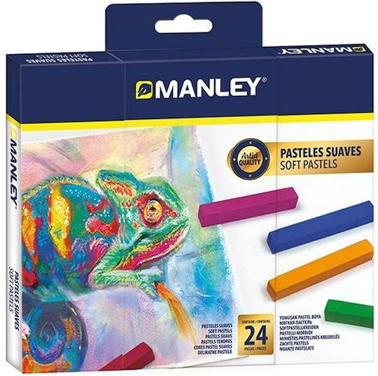 Manley Σετ Κηρομπογιές με 24 Χρώματα