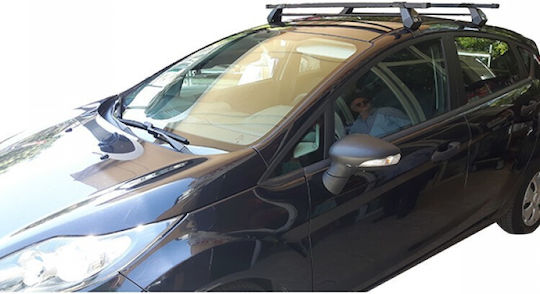 Hermes Steel Car Roof Bars for Ford Fiesta 2008>2017 Set with Roof Rack Legs Black