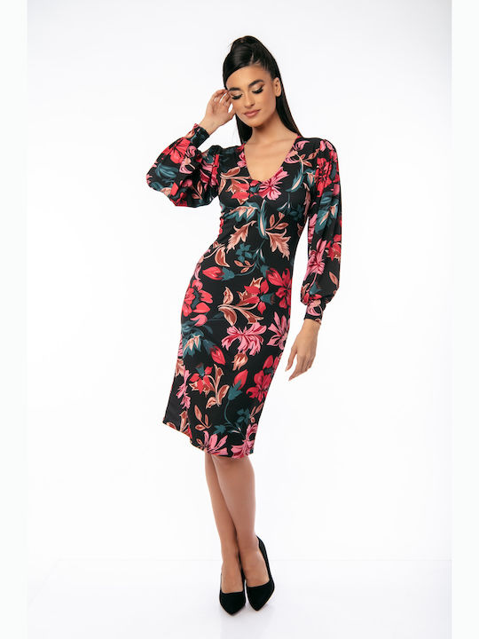 Dress Up Midi Рокля Black