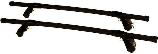 Hermes Steel Car Roof Bars 110cm for Alfa Romeo Alfa 33 5D Set with Roof Rack Legs Black
