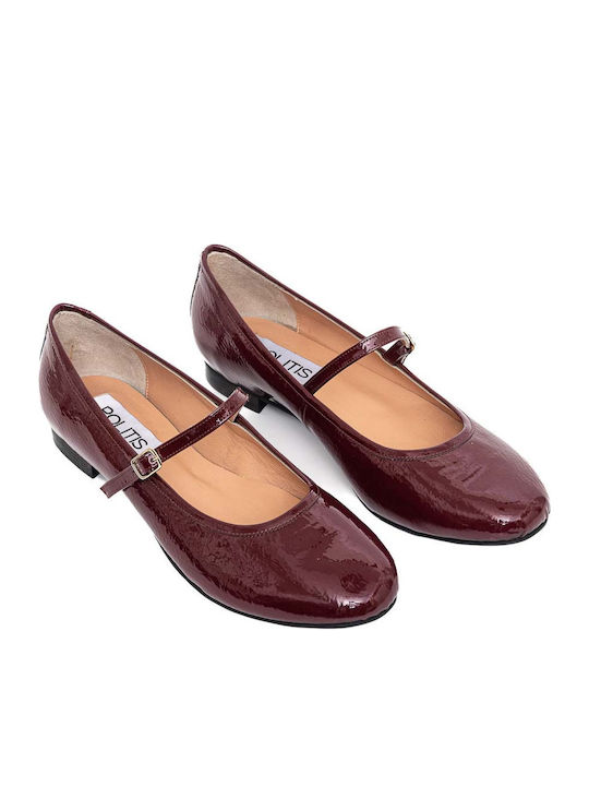 Anatomic Patent Leather Ballerinas Burgundy