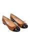 Anatomic Patent Leather Ballerinas Tabac Brown