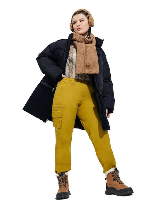 Annabeth Conv Puffer Coat Lang Damen Puffer Jacke Wasserdicht für Winter Schwarz
