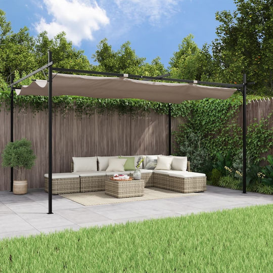 Gartenlaube Aus Metall Mit Decke In Brauner Farbe 395x292x230cm