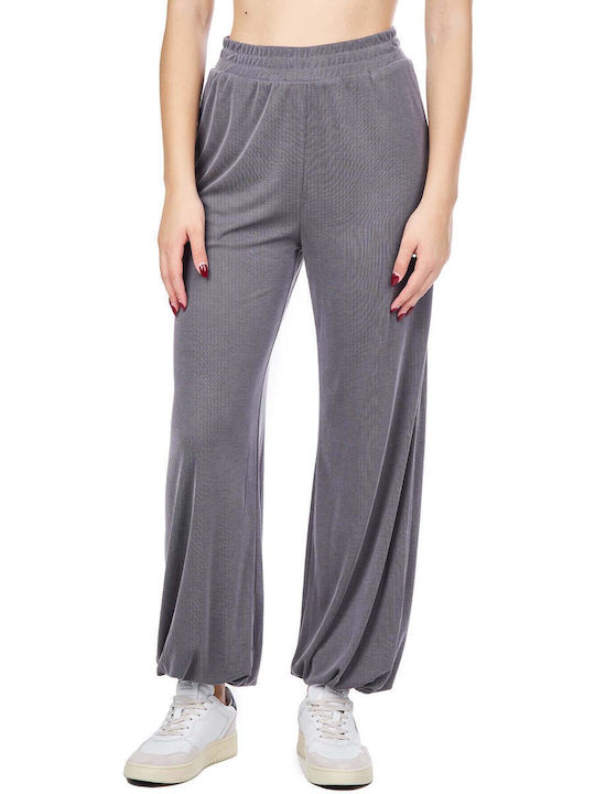 Zoya Women's High-waisted Fabric Trousers Gray