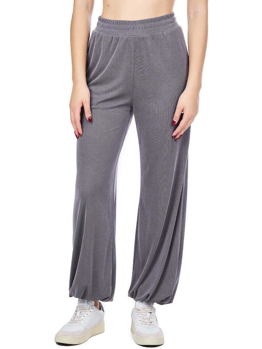 Zoya Damen Hoch tailliert Stoff Hose Gray