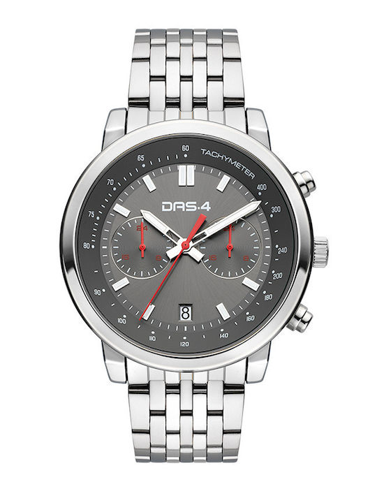 DAS.4 Men's Watch Chronograph Battery with Gray Metal Bracelet